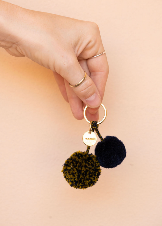 pom pom - KOURA - marine/green