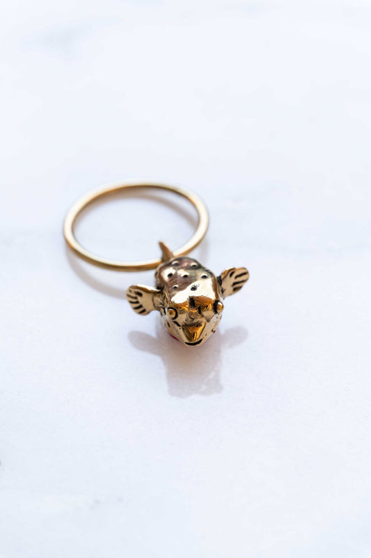 key pendant - MOUNA - pufferfish