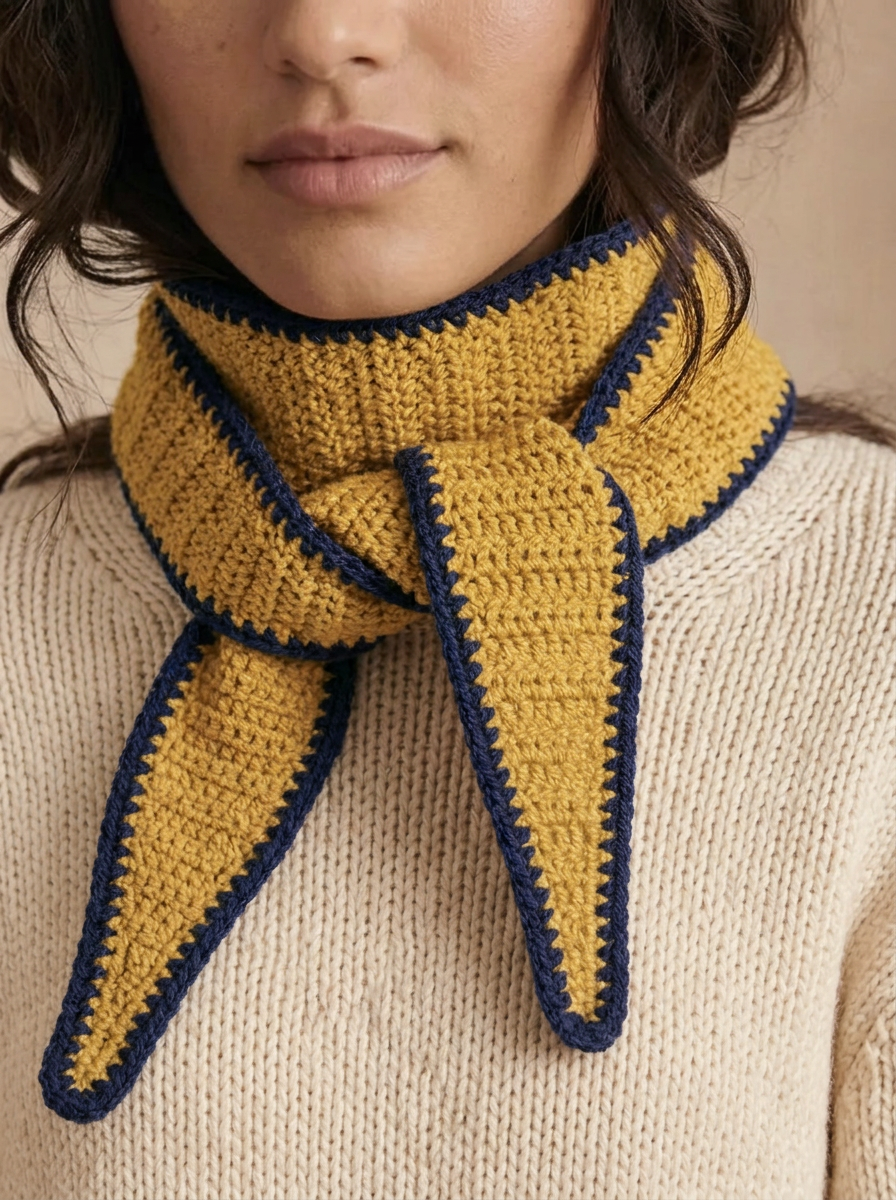 merino scarf - SOPHIE - kiwi/marine