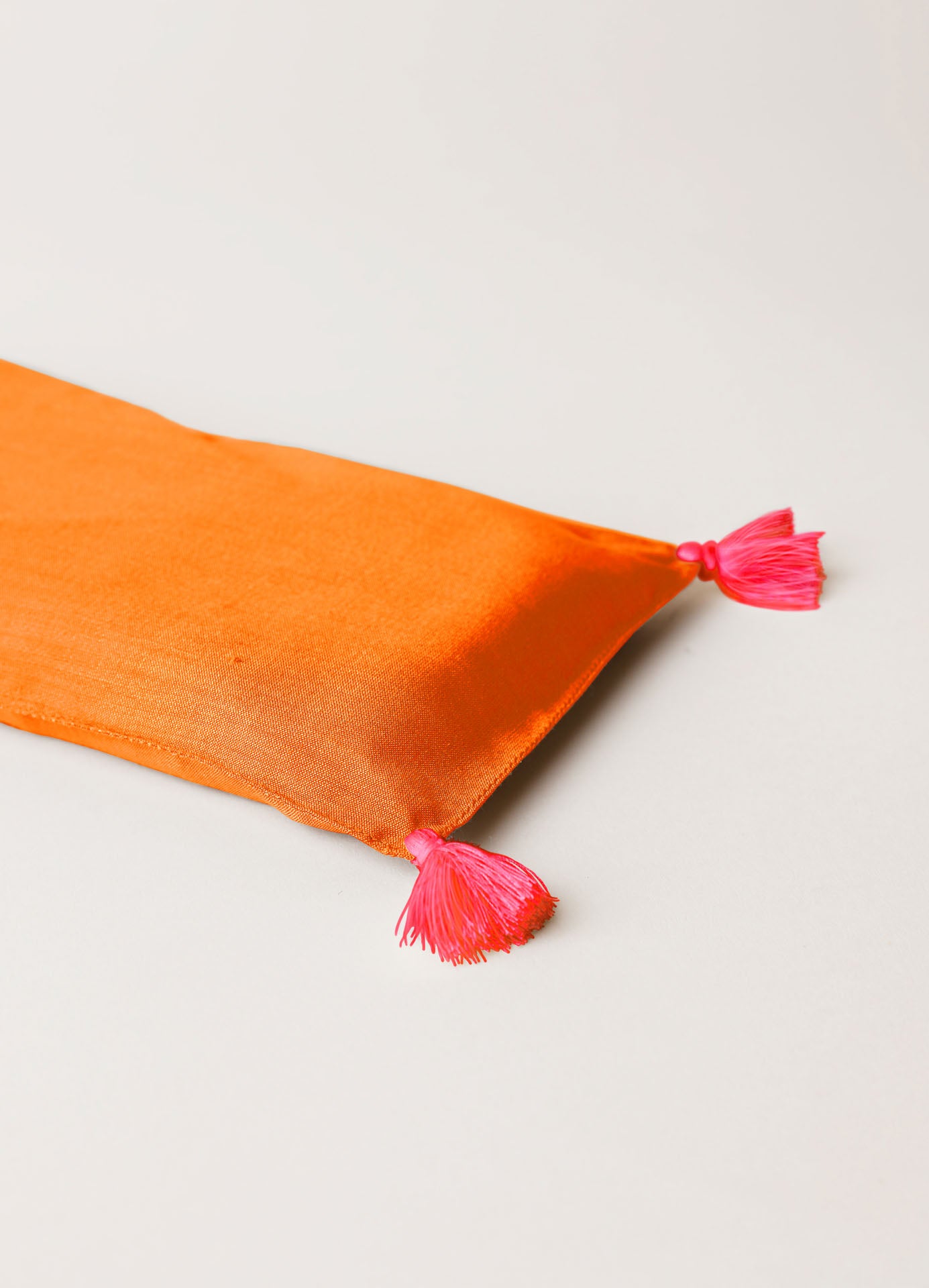 eye pillow - RAHA tassels - bright orange