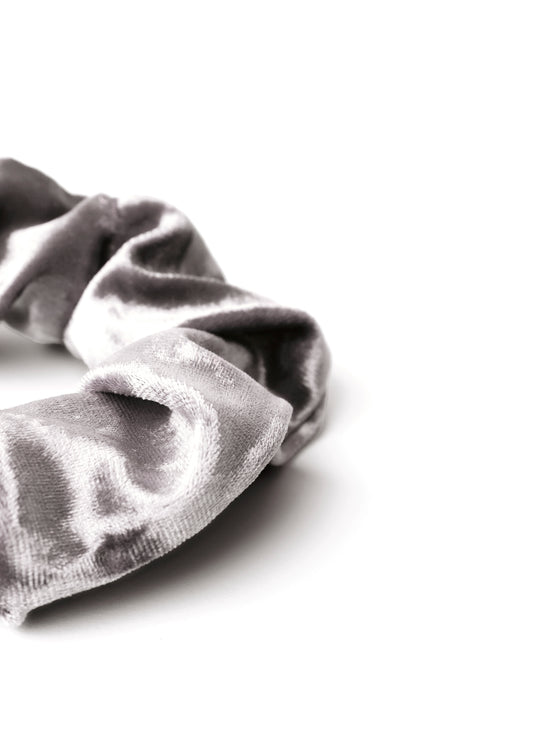 scrunchie - MEDINA velvet - silver grey