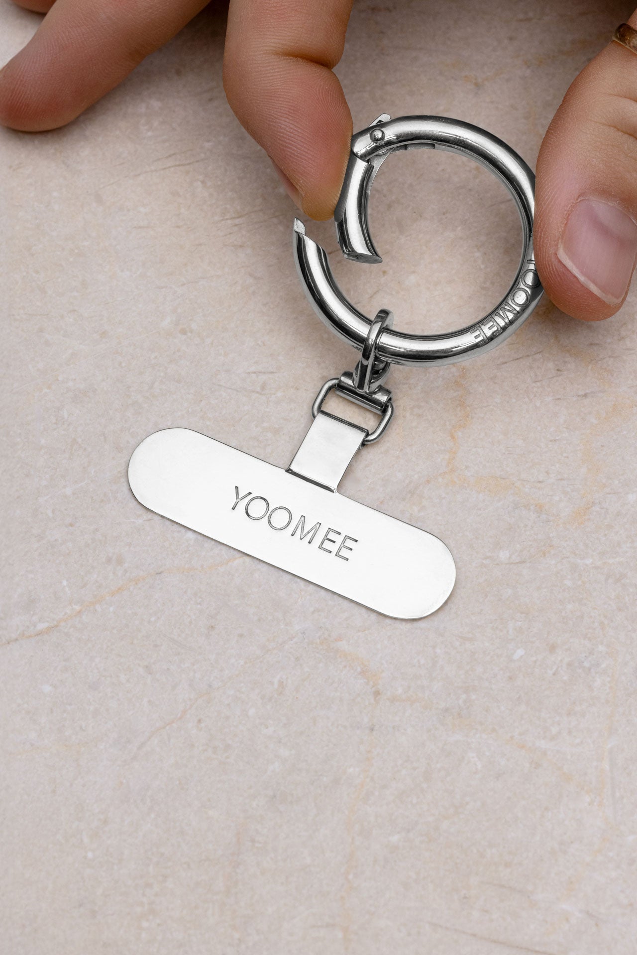 set - phone clip & classic carabiner - silver