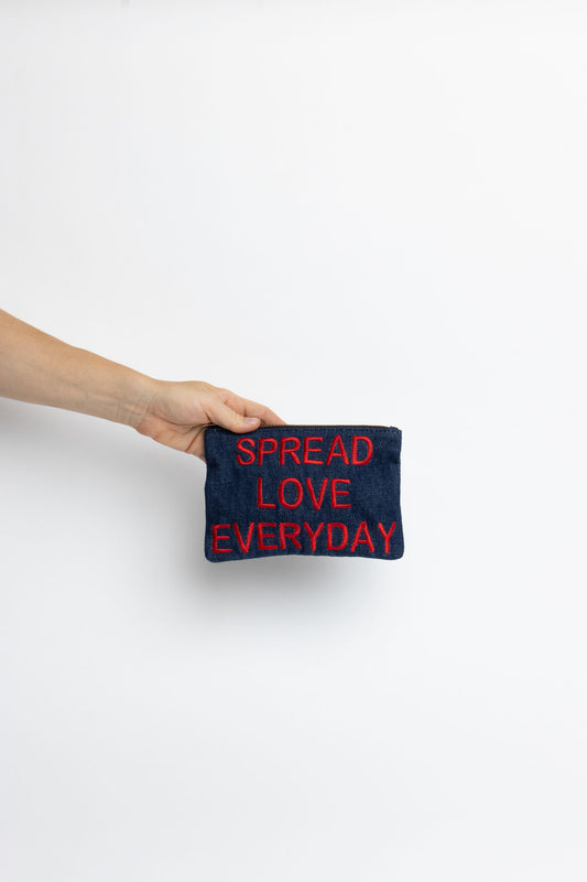 mini pouch - MOUHIM denim - spread love everyday