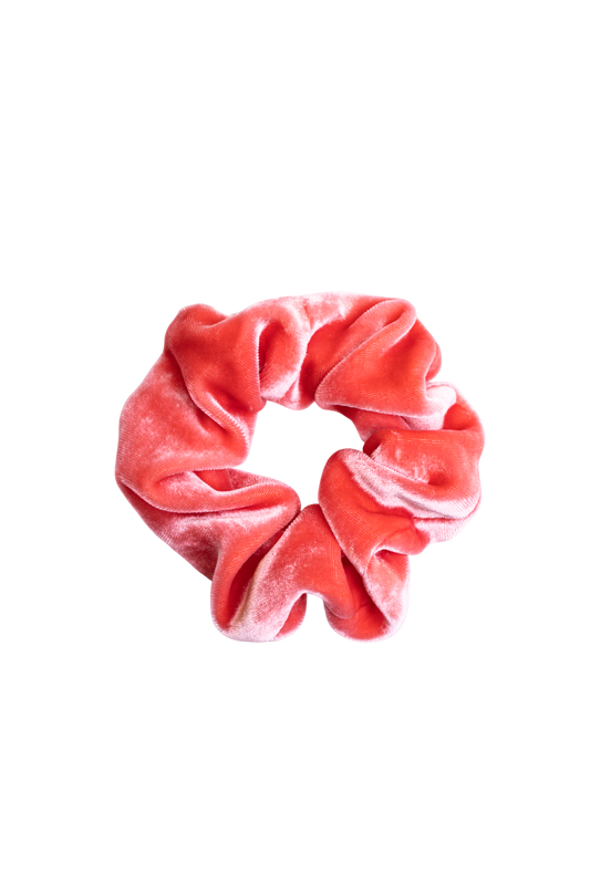 scrunchie - MEDINA velvet silk - juicy peach