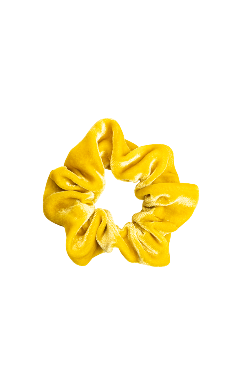 scrunchie - MEDINA velvet silk - yellow
