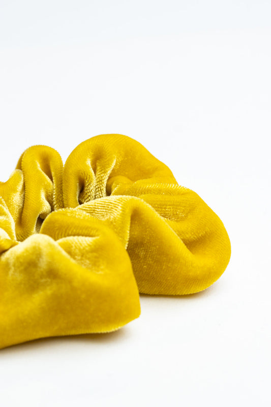 scrunchie - MEDINA velvet silk - yellow