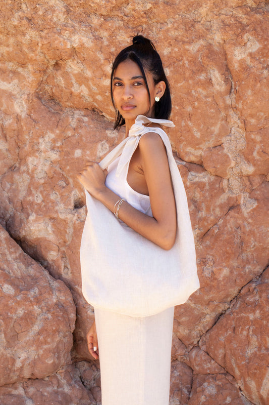 bag - LATIFA linen - creme