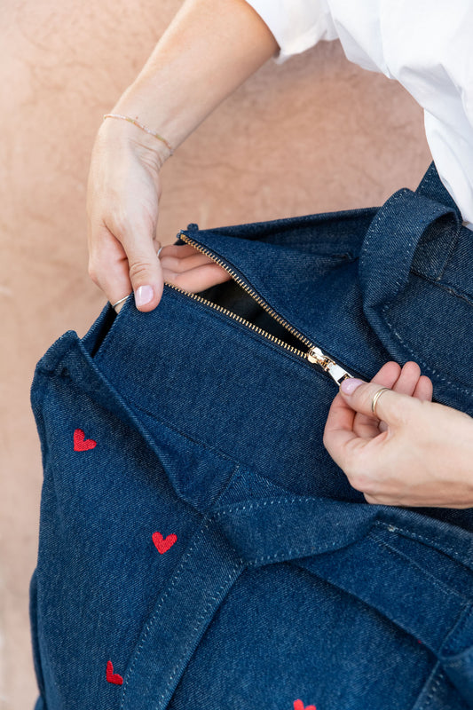bag - SAFAR denim - hearts