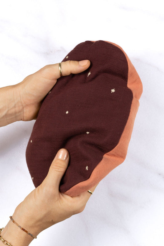belly pillow - RAHA stars - bordeaux/apricot