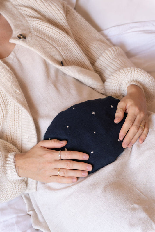 belly pillow - RAHA stars - marine/mint