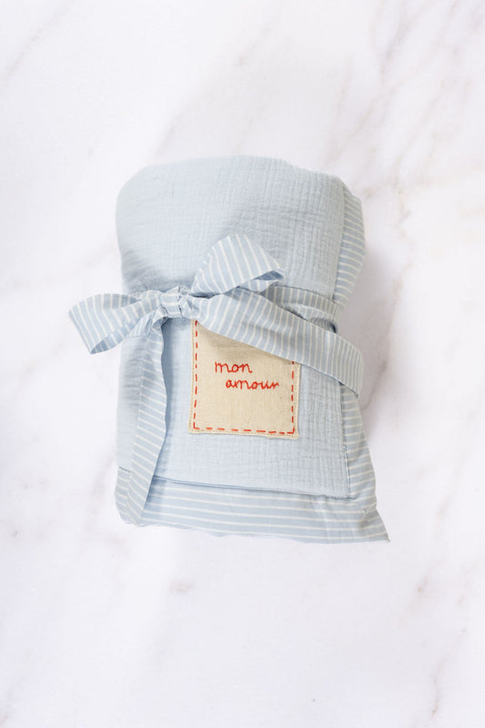 baby blanket - NINI - light blue