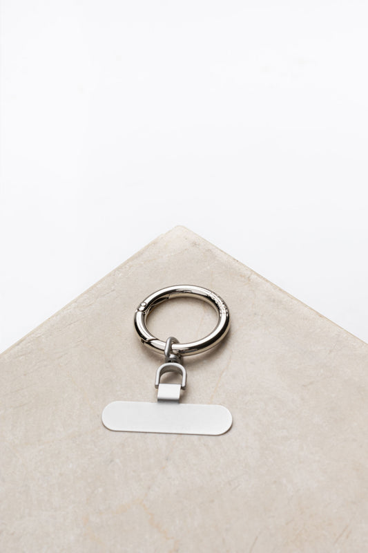 set - phone clip & classic carabiner - silver