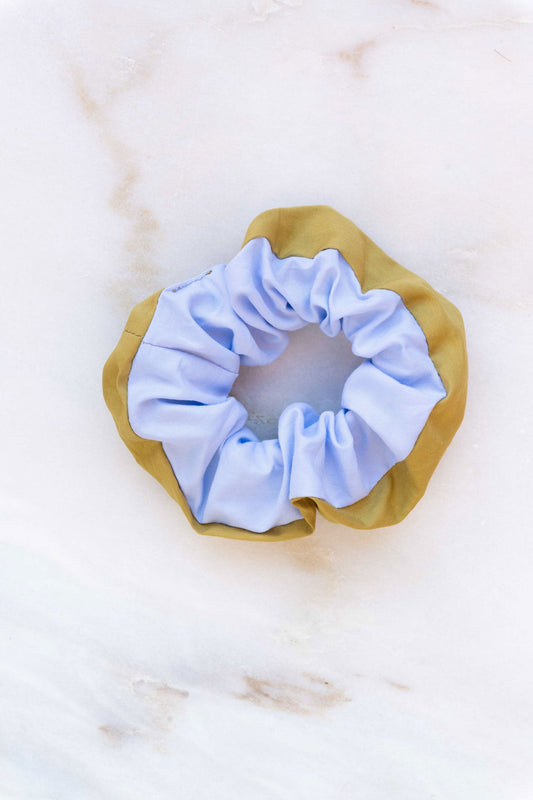 scrunchie - MEDINA cotton - moss green/blue