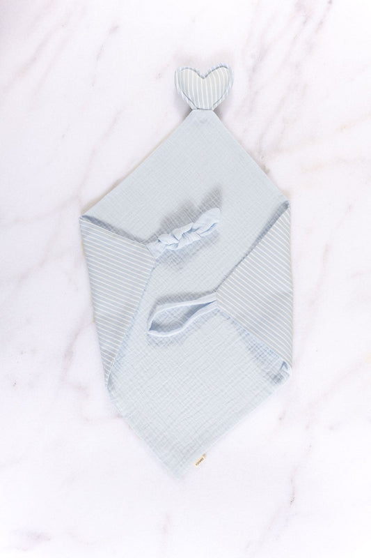cuddle cloth - NINI heart - light blue