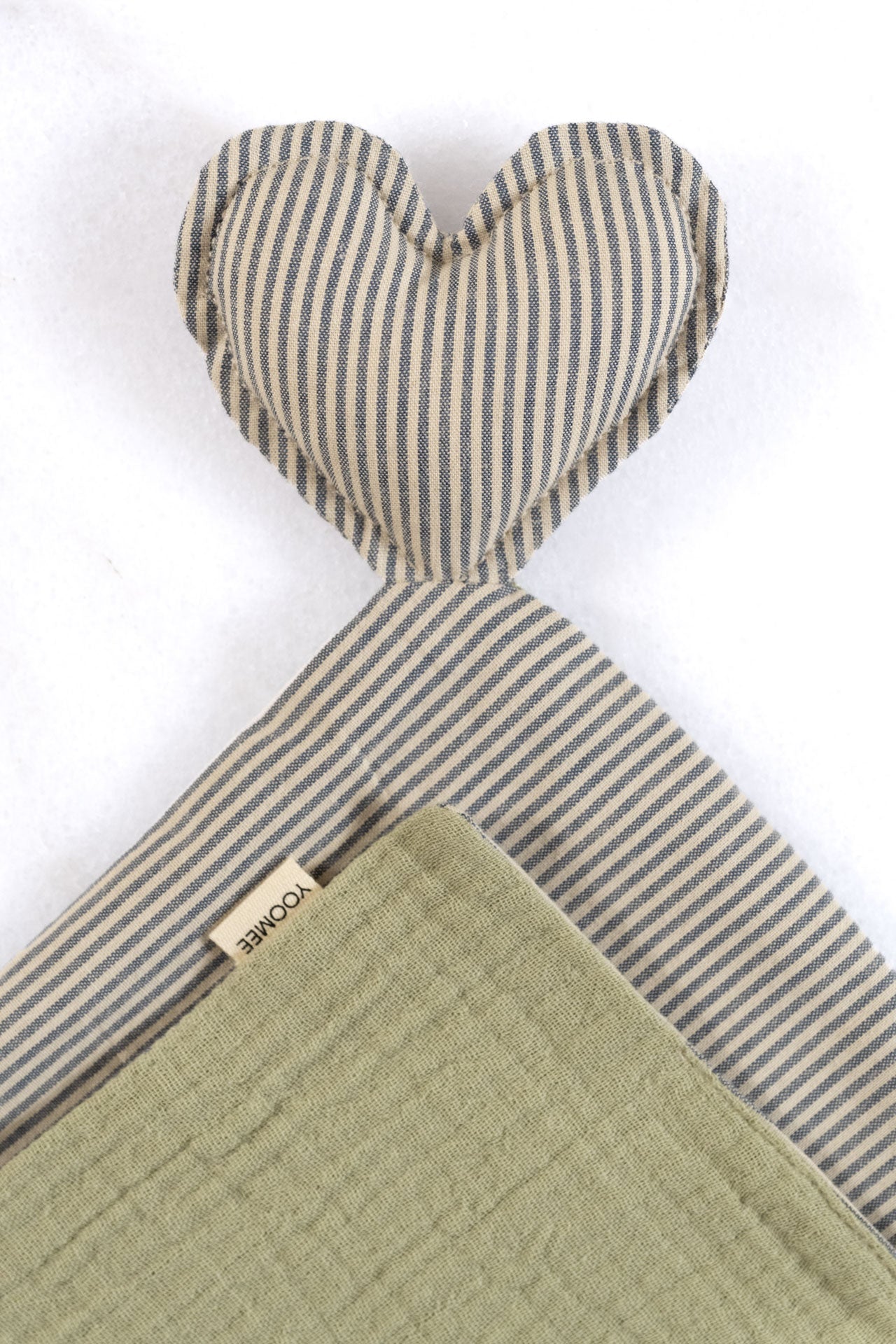cuddle cloth - NINI heart - sage/creme