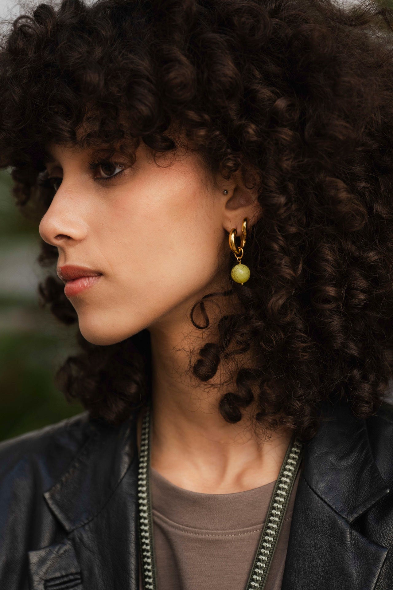 earrings - JAMILA - green jade