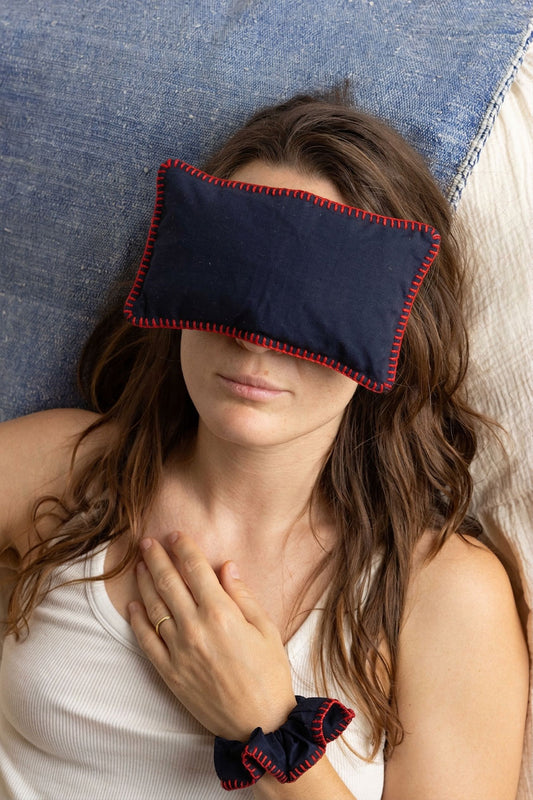eye pillow - RAHA hbik - marine/red