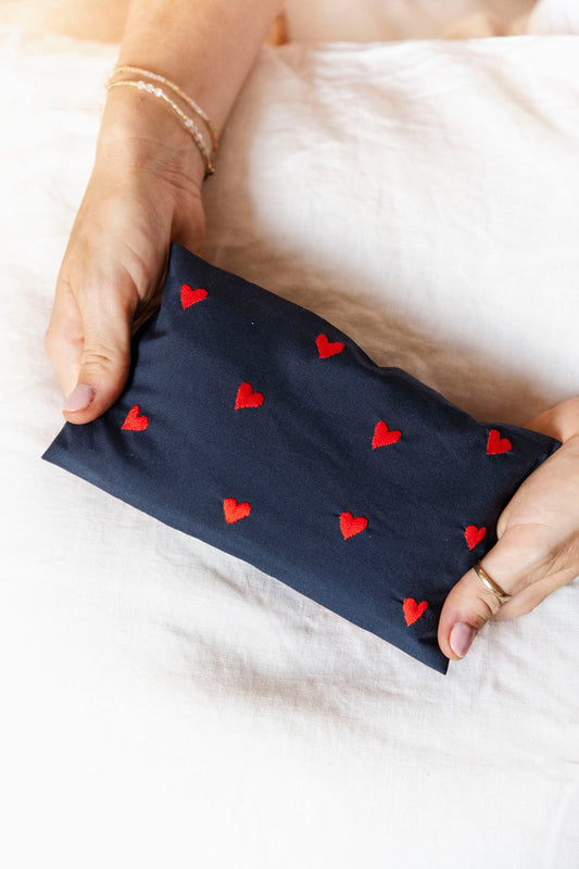 eye pillow - RAHA hearts - marine