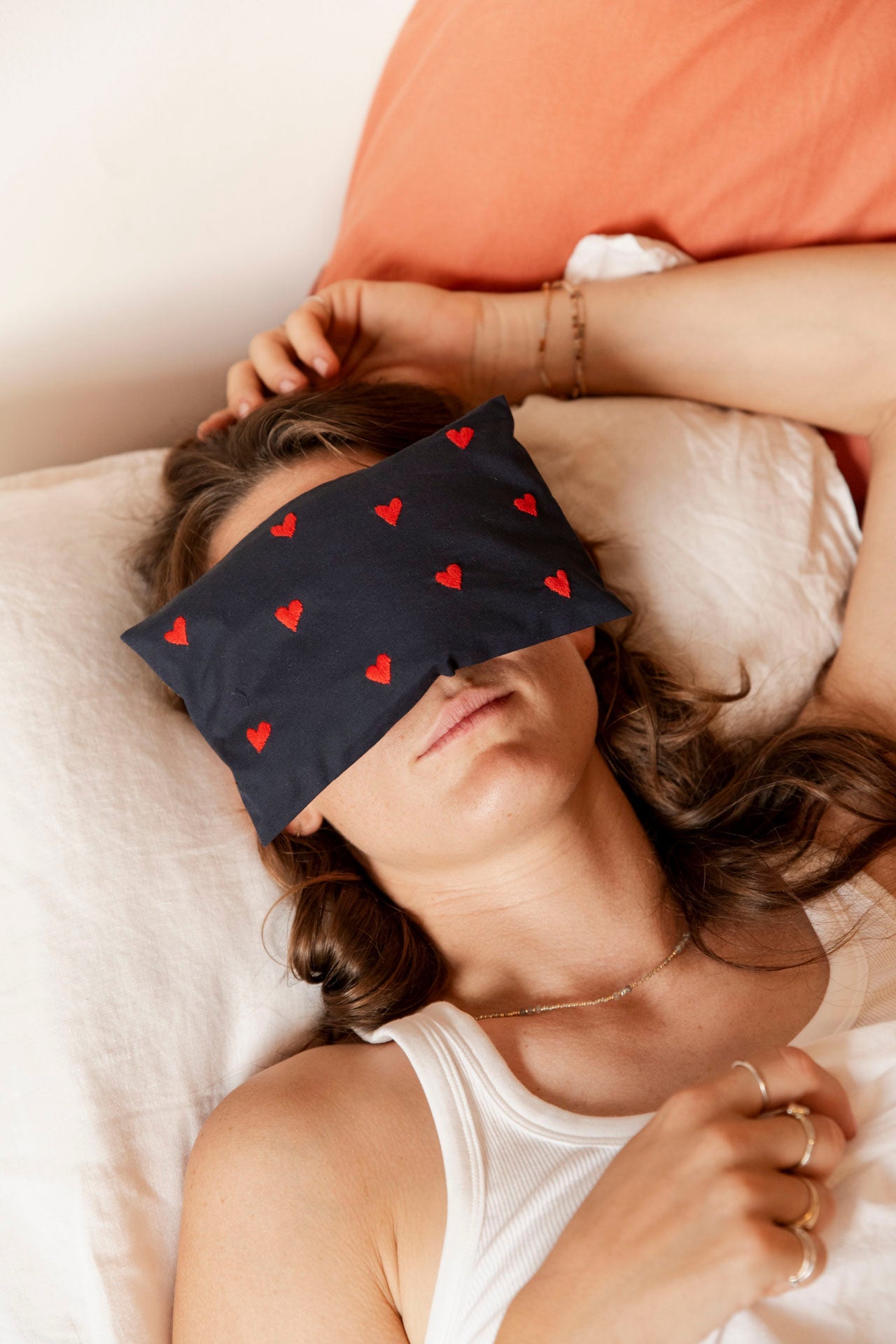 eye pillow - RAHA hearts - marine