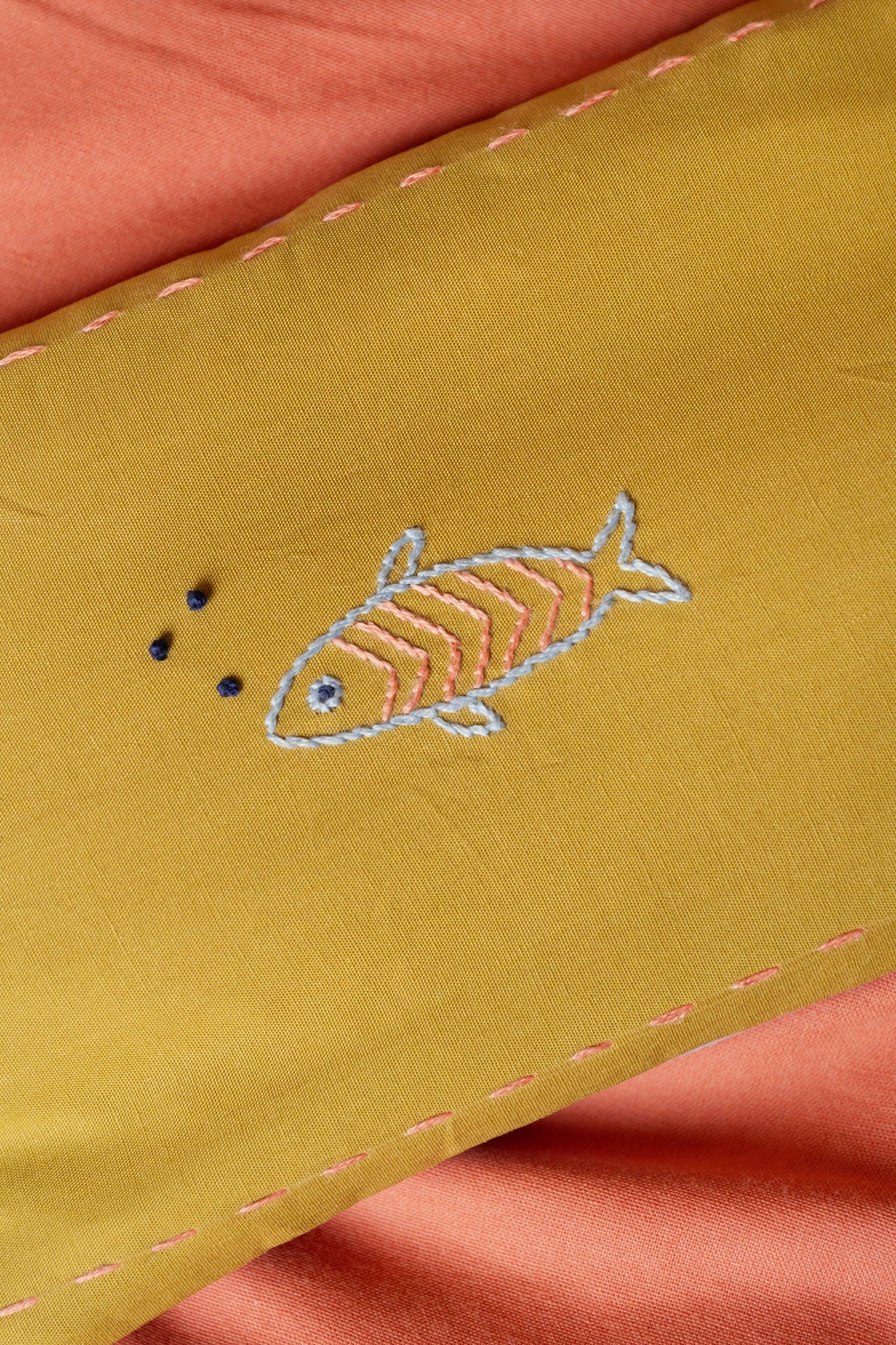 eye pillow - RAHA embroidery - fish