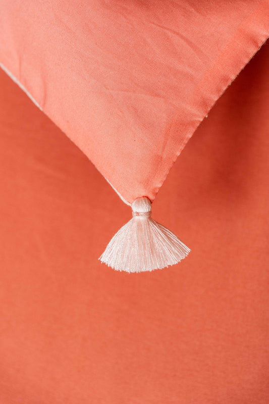 eye pillow - RAHA tassels - coral/rose