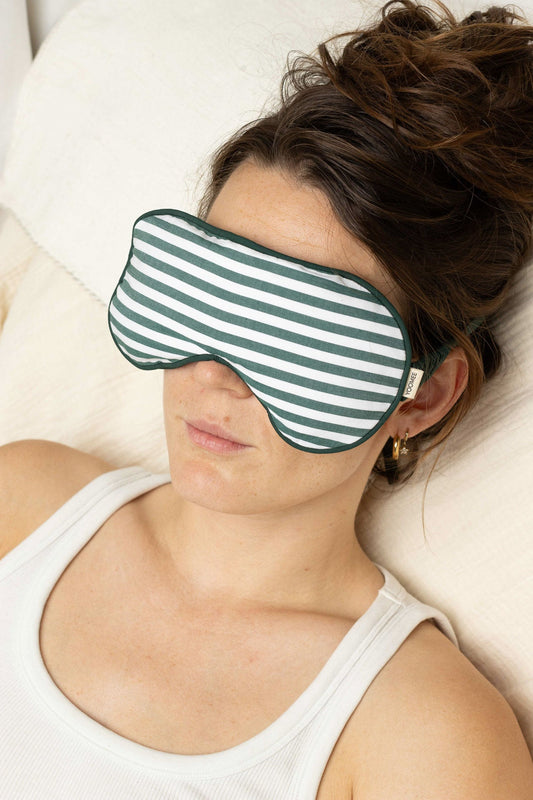 eye mask - RAHA - stripes - green