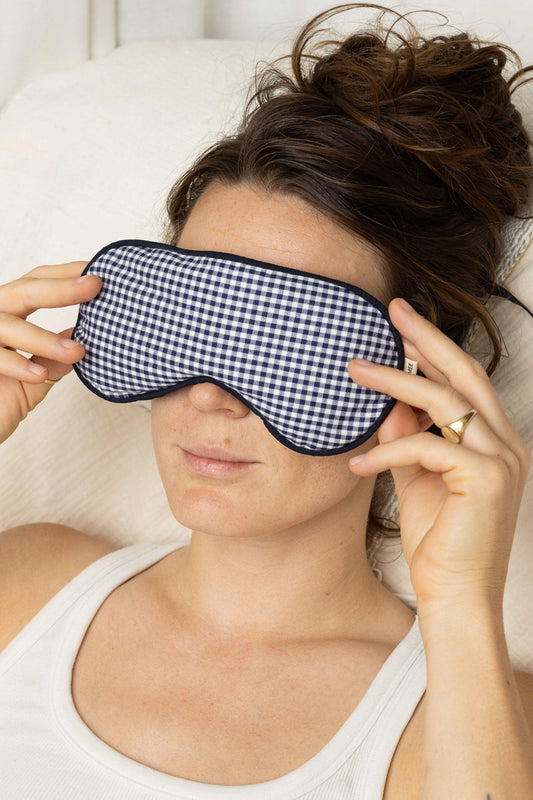 eye mask - RAHA - checked - marine