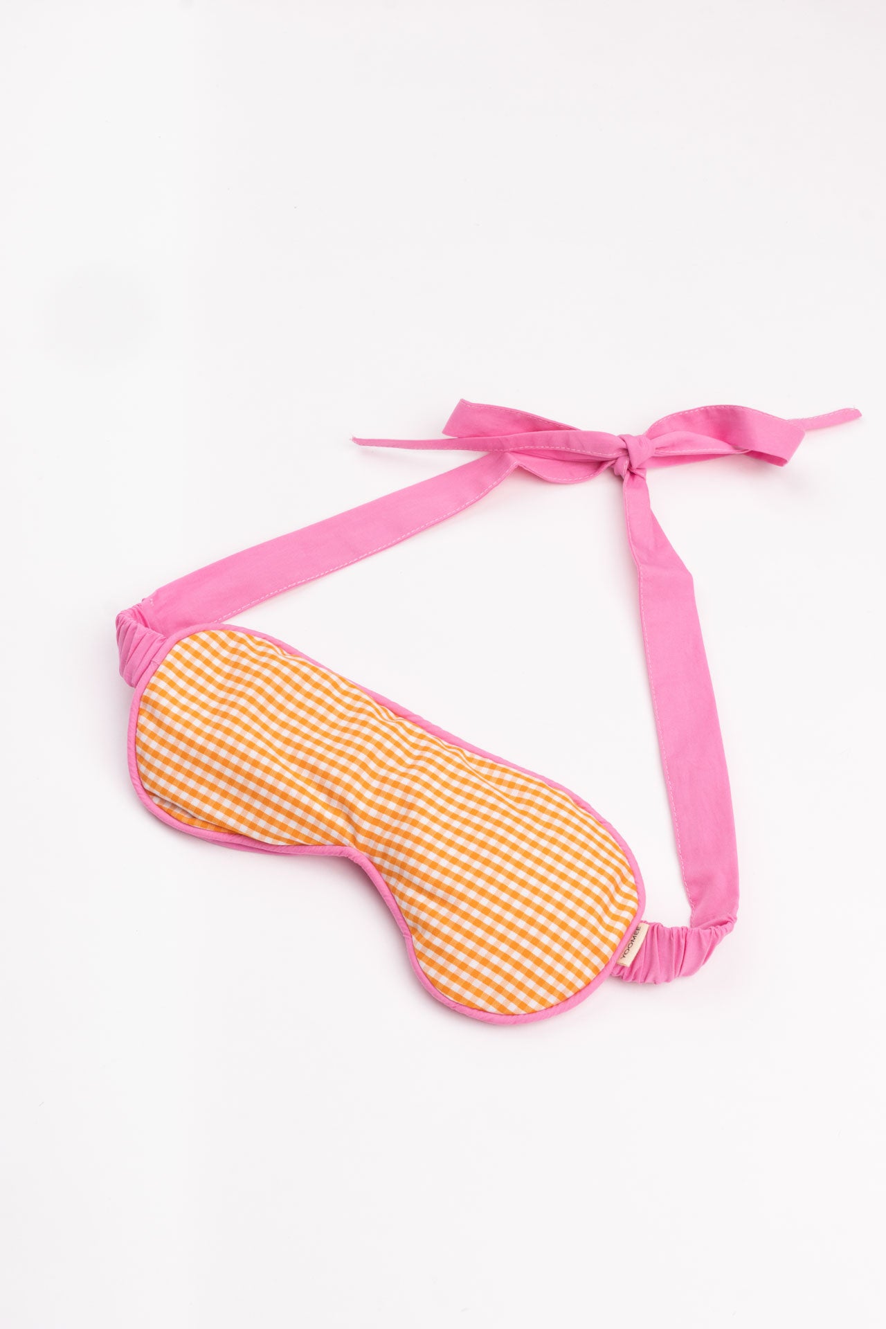 eye mask - RAHA checked - orange/pink