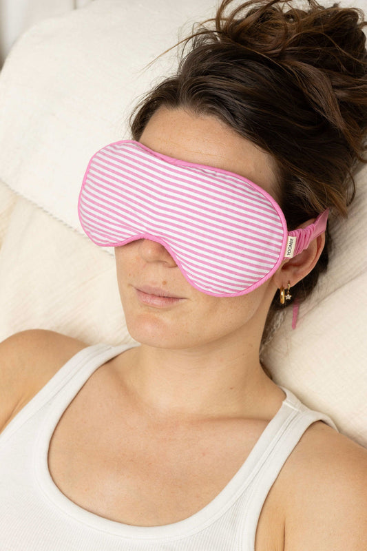eye mask - RAHA - stripes - pink