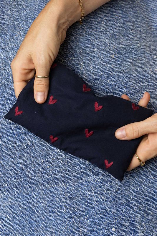 eye pillow - RAHA hearts - marine