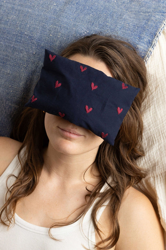 eye pillow - RAHA hearts - marine