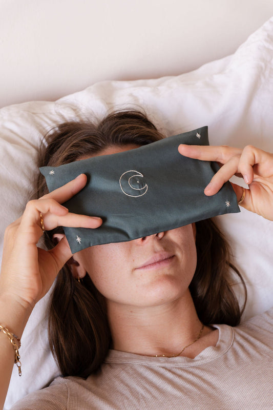 eye pillow - RAHA moon - aqua green