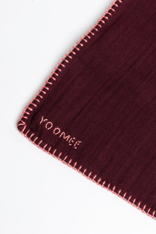 foulard - AZIZA muslin - bordeaux
