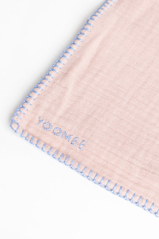 foulard - AZIZA muslin - rose/blue