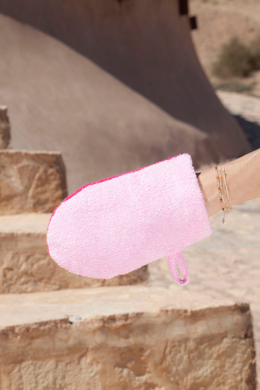 washing glove - SAIDA - magenta/rose