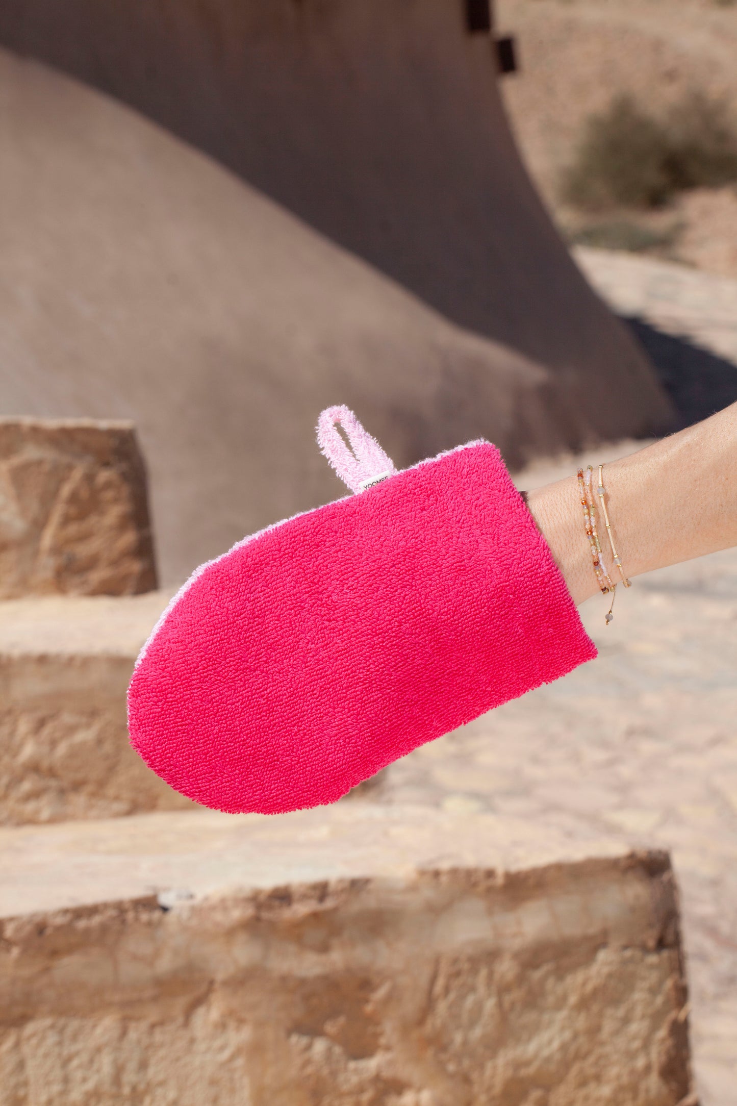 washing glove - SAIDA - magenta/rose