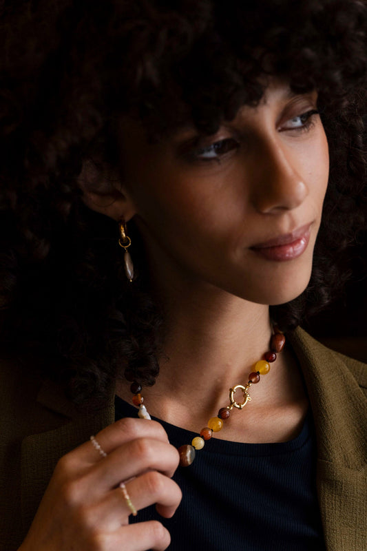 necklace - JAMILA - earth