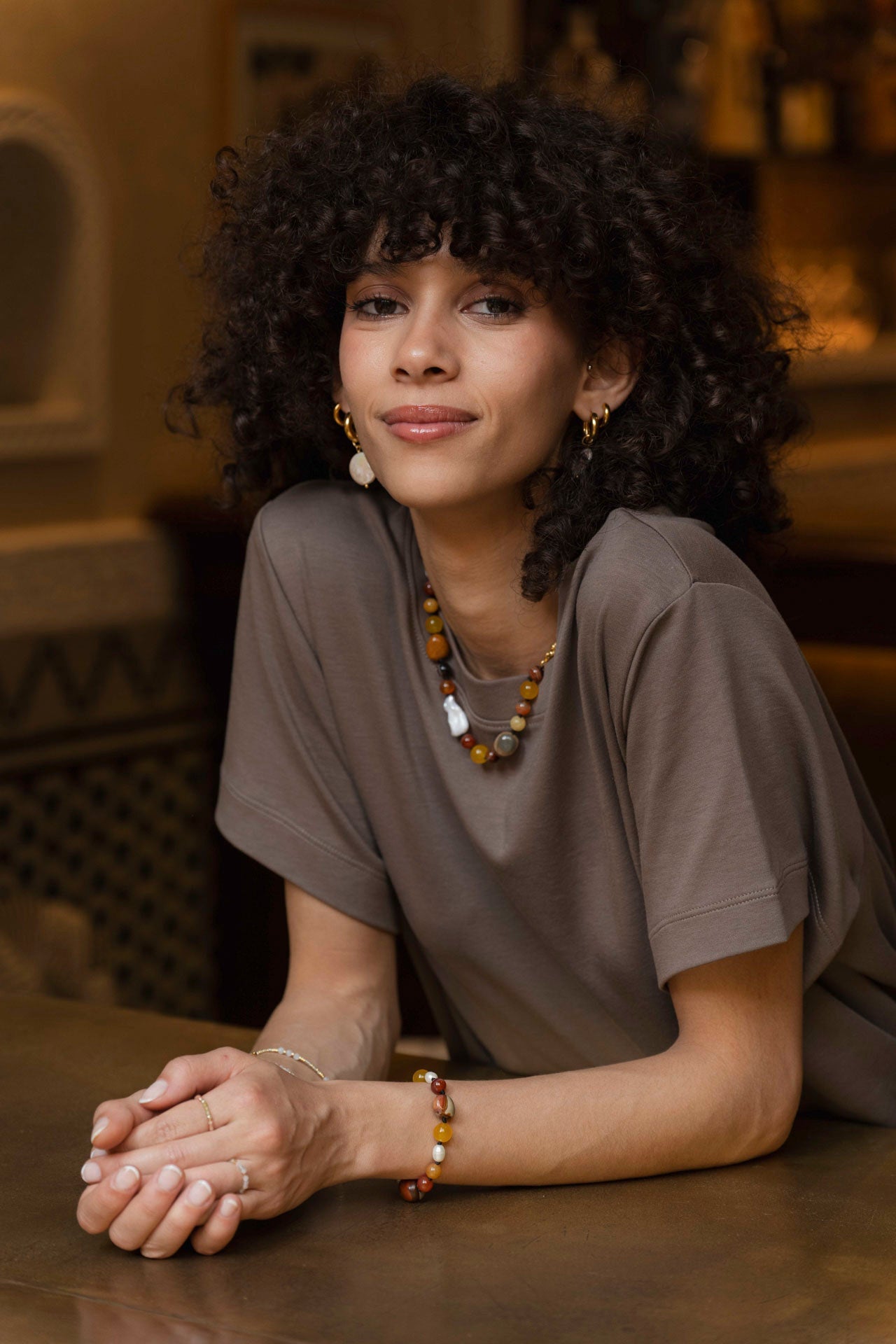 necklace - JAMILA - earth