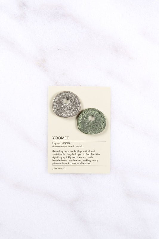 key caps set - DORA metallic - silver/sage