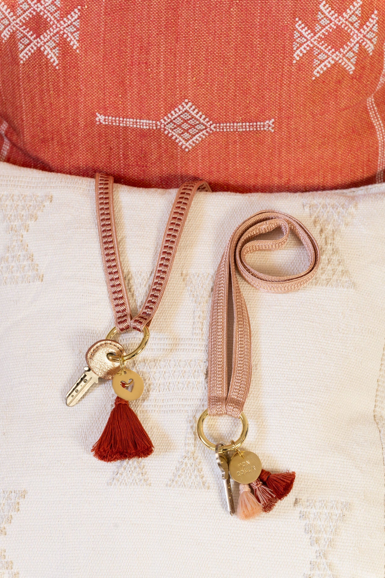 keychain band - ZAHRA - red clay