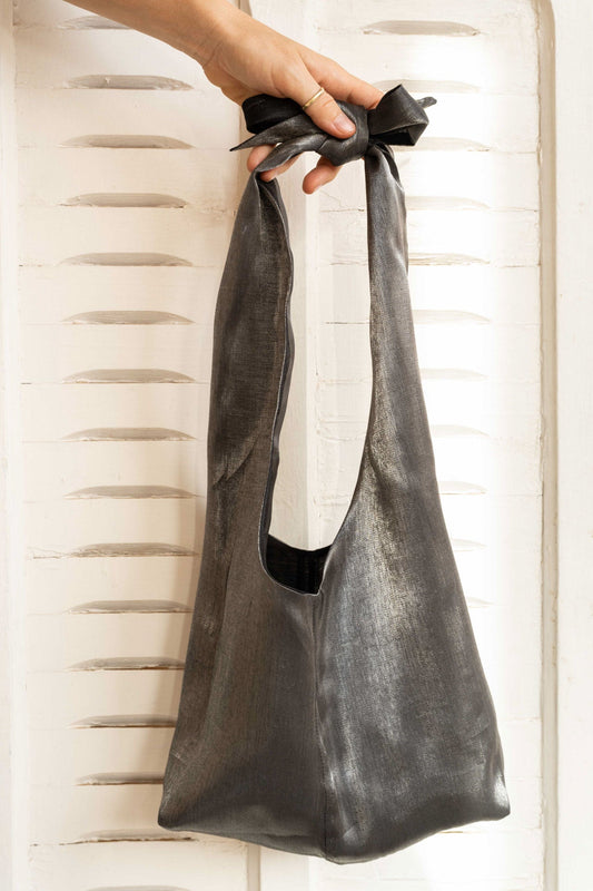 bag - LATIFA glossy - black/silver