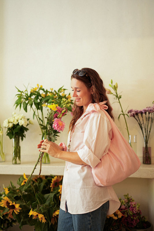 bag - LATIFA linen - rose