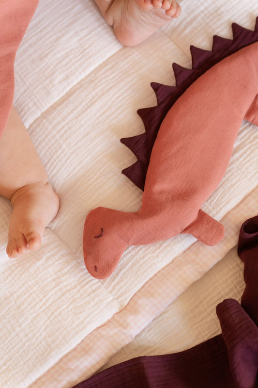 lavender pillow - NINI dino - apricot