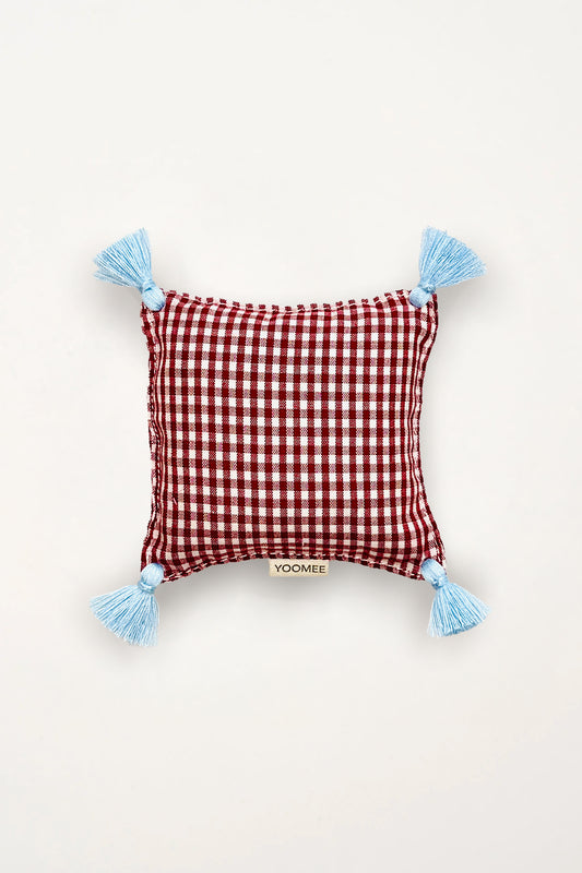 lavender bag - ZAKIA mini checked - dark red