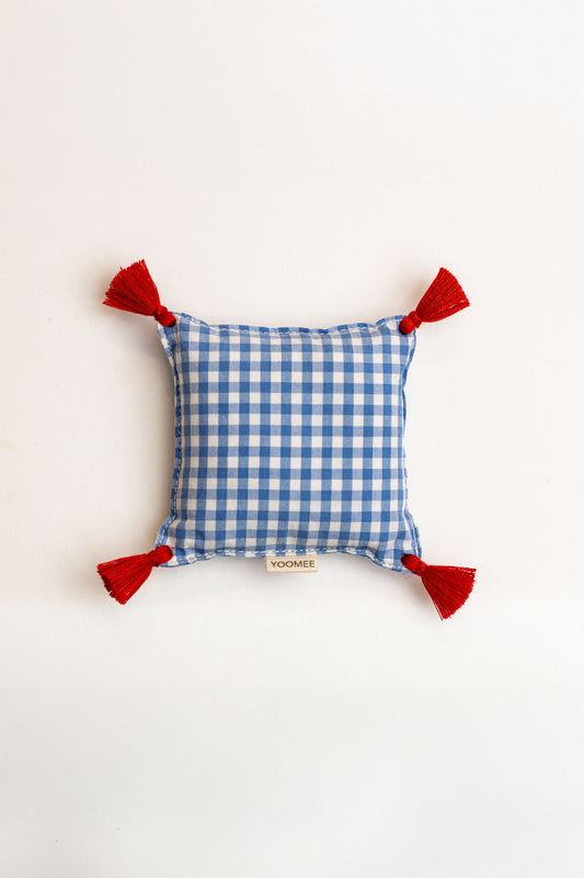 lavender bag - ZAKIA checked - blue/white