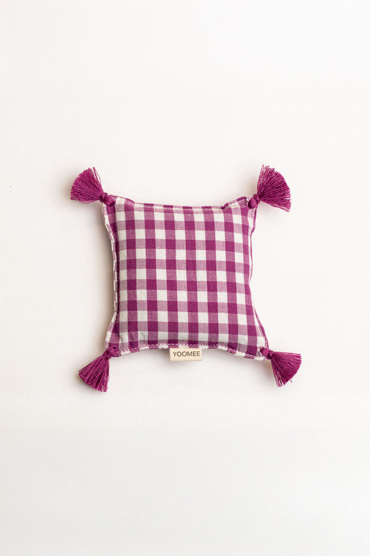 lavender bag - ZAKIA checked - fuchsia