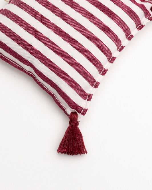 lavender bag - ZAKIA stripes - dark red/white