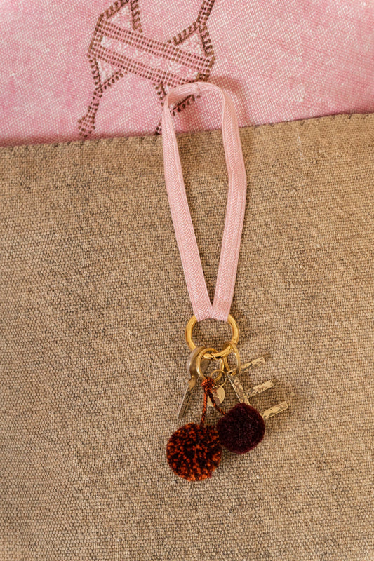 pom pom - KOURA - bordeaux/orange/brown