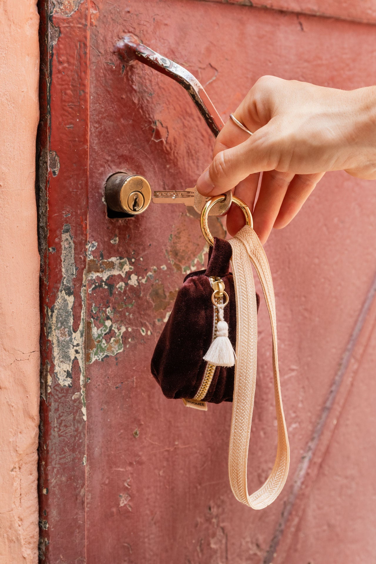 velvet wallet - FLOOSI - aubergine