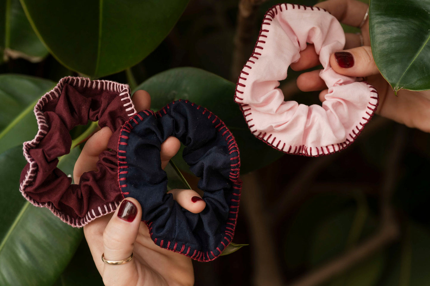 scrunchie - MEDINA cotton - bordeaux hbik